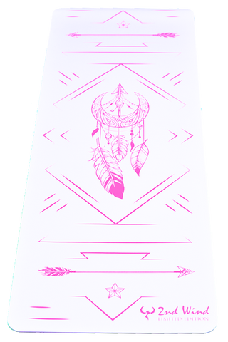 Sticky Yoga Mat- Pink White BOHO
