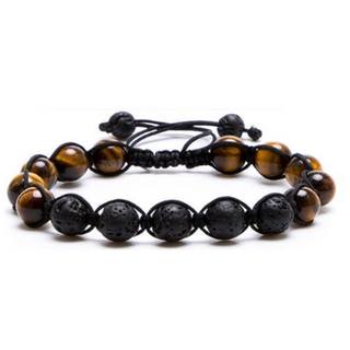 Essence of Resilience Bracelet: Tiger's Eye & Lava Stone Diffuser
