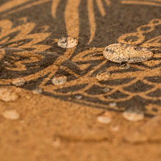 Water on cork yoga mat