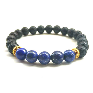 Bracelet of Wonder Lapis Lazuli and Lava Stone 10mm